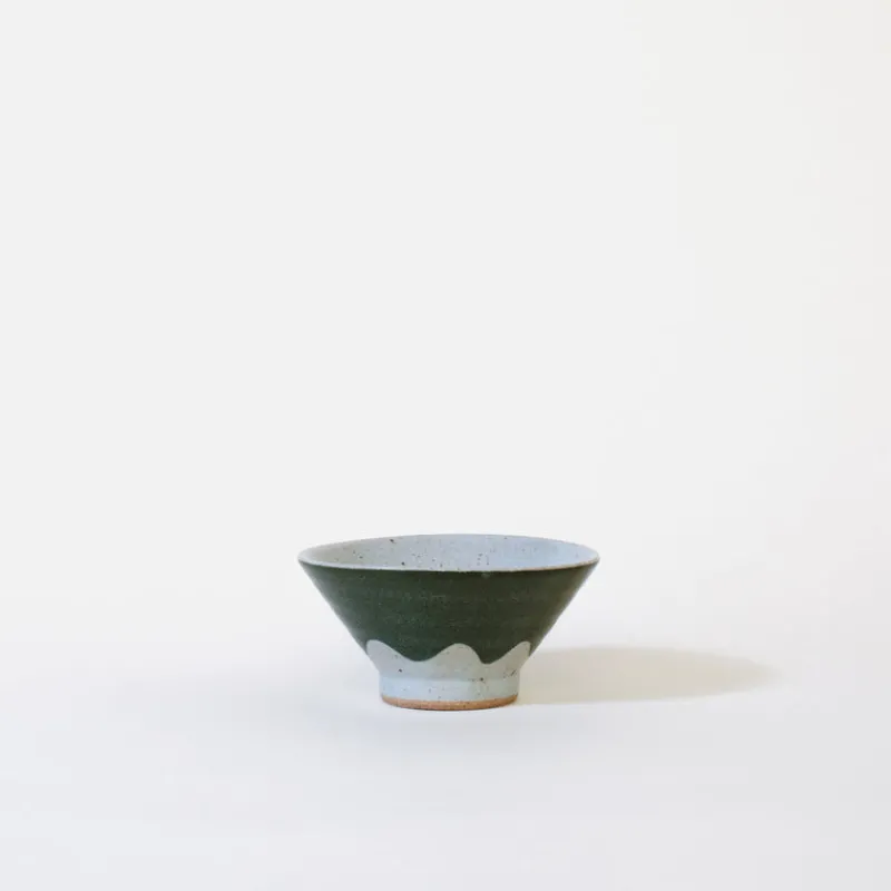 Mogutable Selects Ceramic Mt. Fuji Japanese Rice Bowl in Green Hot
