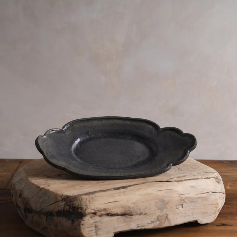 Zhitaofang's/製陶方式 Cloud-Shaped Plate in Blue-Gray Discount