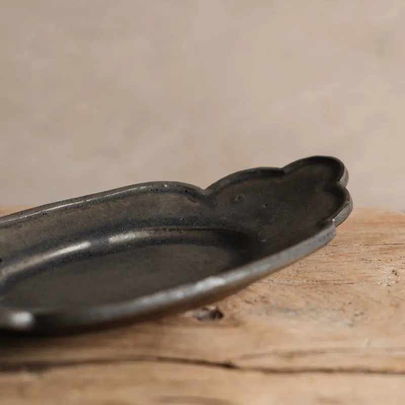 Zhitaofang's/製陶方式 Cloud-Shaped Plate in Blue-Gray Discount