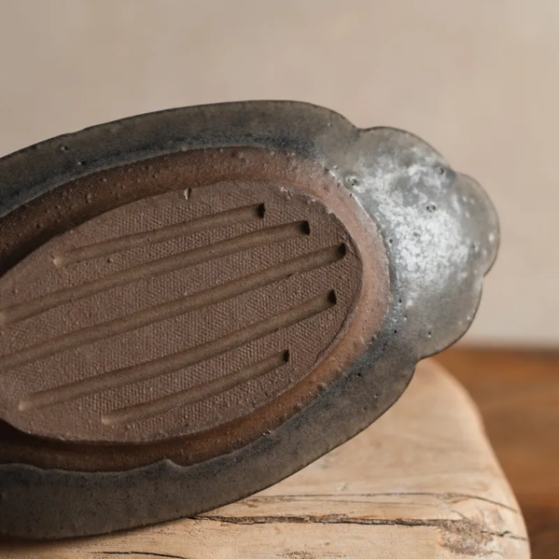 Zhitaofang's/製陶方式 Cloud-Shaped Plate in Blue-Gray Discount