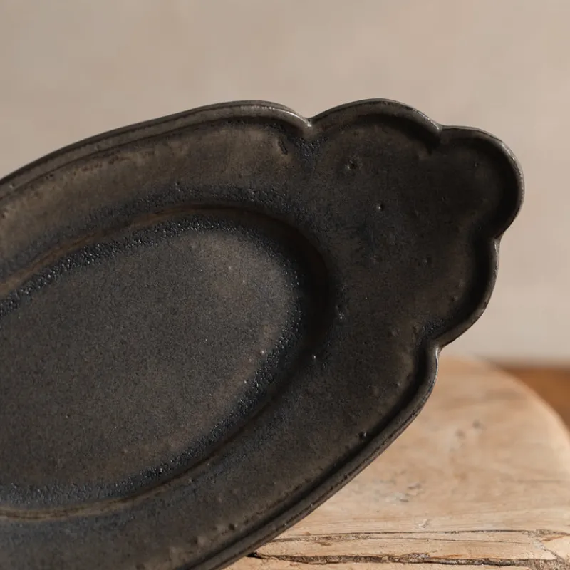Zhitaofang's/製陶方式 Cloud-Shaped Plate in Blue-Gray Discount