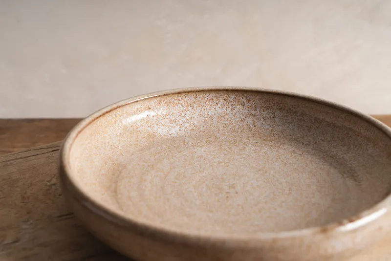 Sheng Ceramic Deep Serving Plate in Oatmeal Sale