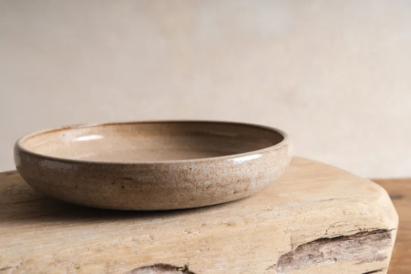 Sheng Ceramic Deep Serving Plate in Oatmeal Sale