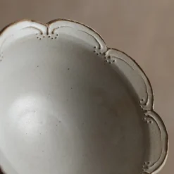 A⊆Z Floral Footed Bowl in Silver White Clearance