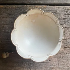 A⊆Z Floral Footed Bowl in Silver White Clearance