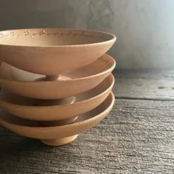 A⊆Z Footed Dessert Bowl in Orange Brown Hot