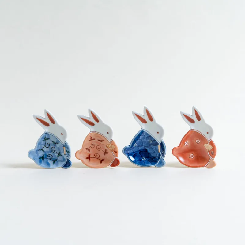 Mogutable Selects Hand-Painted Rabbit Small Dish New