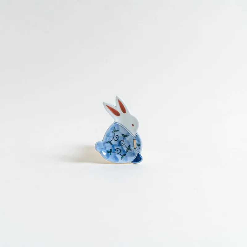 Mogutable Selects Hand-Painted Rabbit Small Dish New