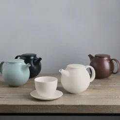 Kinto PEBBLE Tea Cup & Saucer Set in White Sale