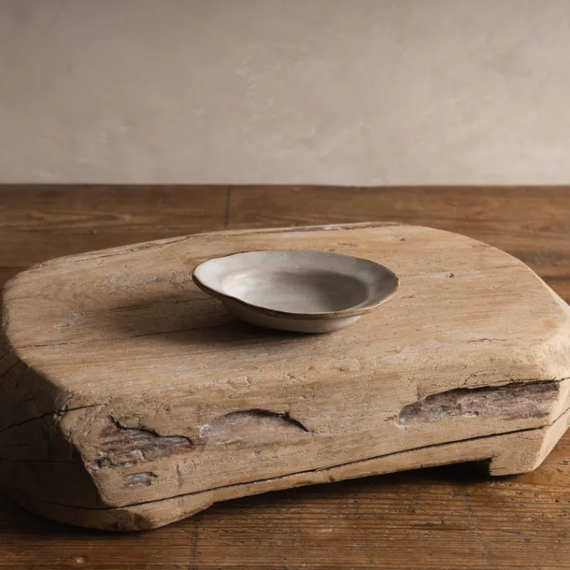 Sheng Ceramic Mini Oval Deep Plate in White Brushed Fashion