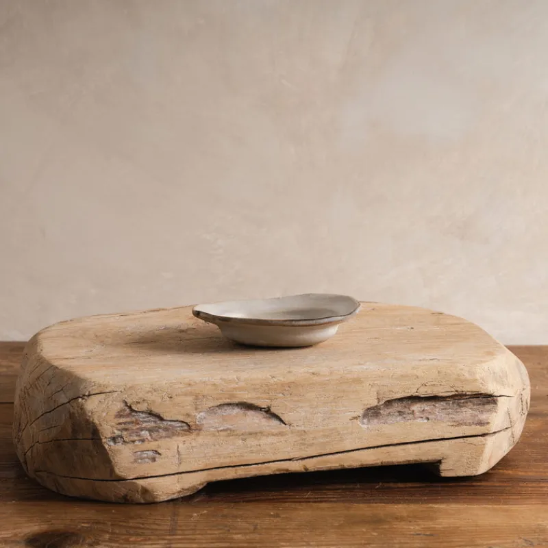 Sheng Ceramic Mini Oval Deep Plate in White Brushed Fashion