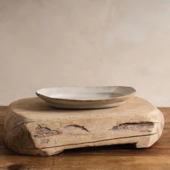 Sheng Ceramic Oval Deep Plate in White Brushed Best