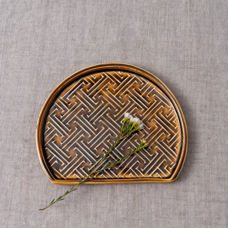 Jang Hun Seong Patterned Plate - Half Moon Clearance