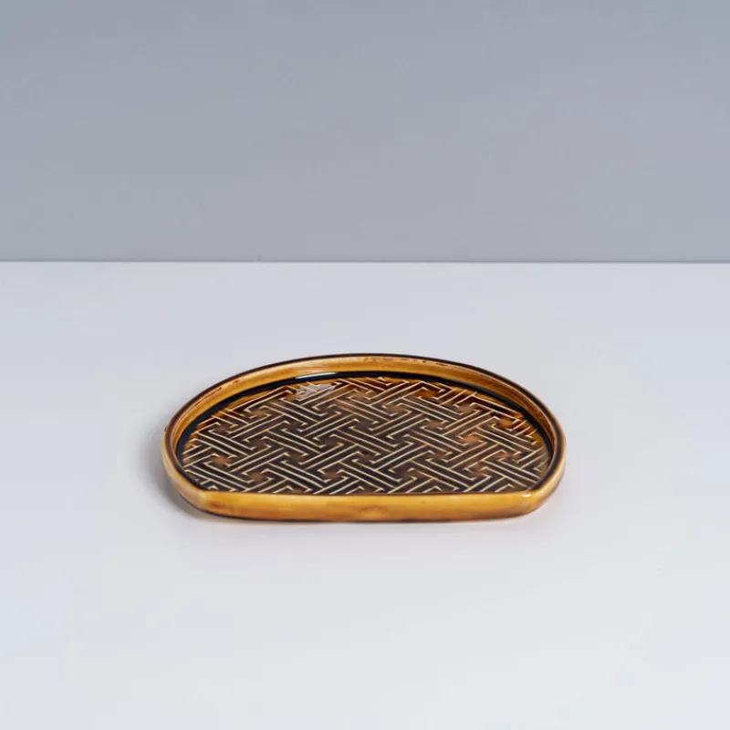 Jang Hun Seong Patterned Plate - Half Moon Clearance