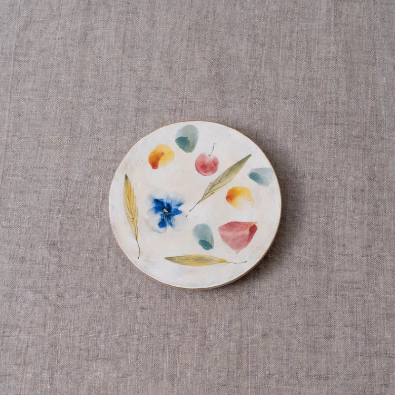 Yon Ho Kyung 4.75" Plant Painting Round Plate Hot