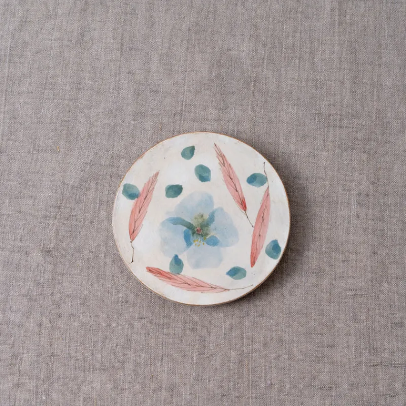Yon Ho Kyung 4.75" Plant Painting Round Plate Hot