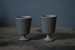 Zhitaofang's/製陶方式 Pleated Footed Cup in Blue-Gray Discount