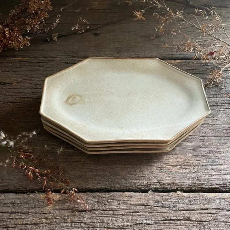 A⊆Z Rusty Octagon Plate in Silver White Discount