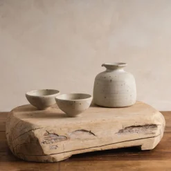 Sheng Ceramic Sake Set in White Speckle Clearance