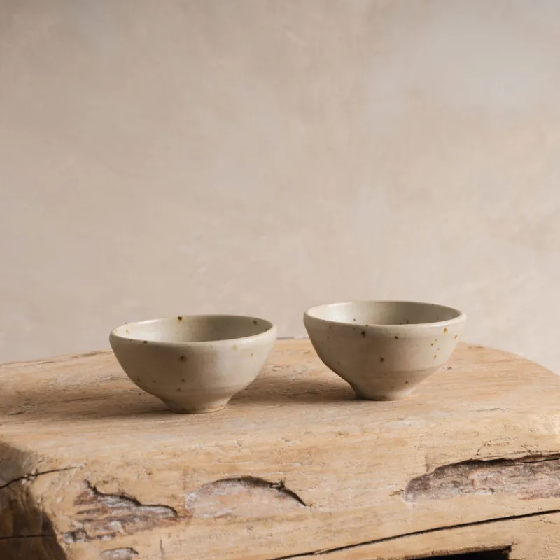 Sheng Ceramic Sake Set in White Speckle Clearance