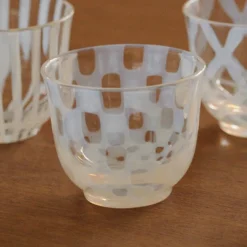 Hirota Glass Taisho Roman Iced Tea Glass in Checker Sale