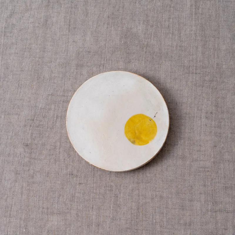 Yon Ho Kyung 4.75" Yellow Apple Round Plate Clearance