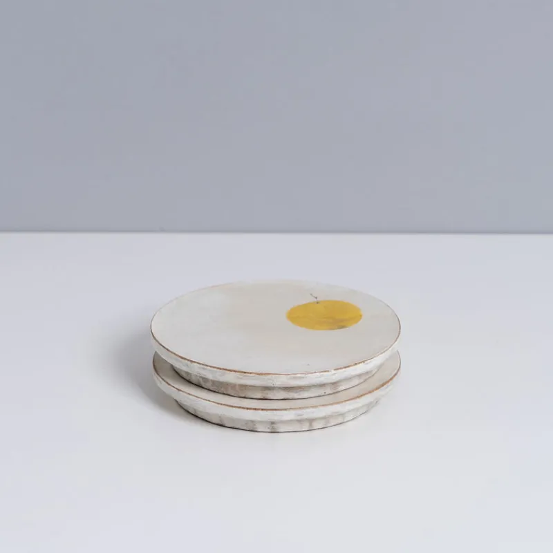 Yon Ho Kyung 4.75" Yellow Apple Round Plate Clearance
