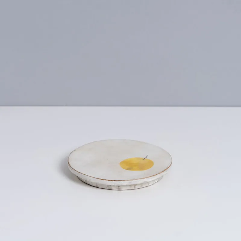 Yon Ho Kyung 4.75" Yellow Apple Round Plate Clearance