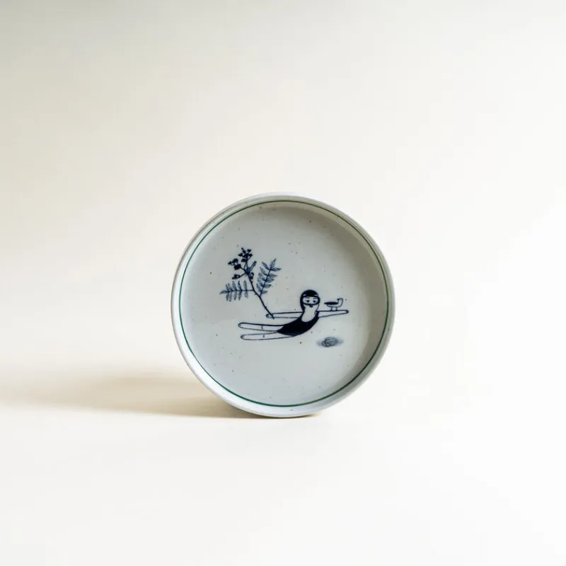 Yeogi-Damki Hand-Painted Plate - Swimming Girl Outlet